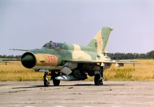 A kiállított gépek egyike: a 9507-es oldalszámú MiG-21MF