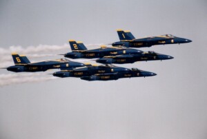 Farewell in Blue Angels style