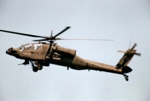 One of the three AH-64As