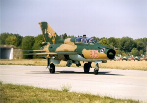 MiG-21UM serial 905 takes off for weather reconnaissance